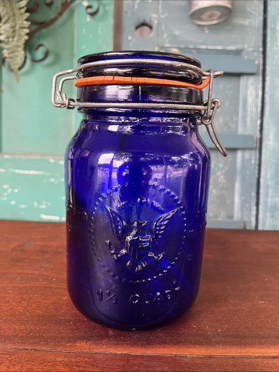 Crownford China Co Other - Vintage cobalt blue glass storage jar. Crownford China Co. product